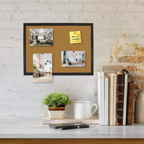 Cork Bulletin Board 17.7"X 13.3", Notice Pin, Ideal for Office & Home Decor, Sch - Picture 6 of 8